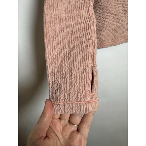 LULULEMON Along the Way Mock Neck Long Sleeve Heathered Copper Clay Pink - Picture 6 of 8